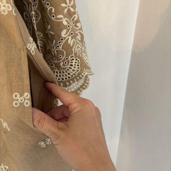 Sundance Women Royal beauty bell sleeve eyelet 3/4 sleeve dress 100% cotton sz 6 - Picture 10 of 12